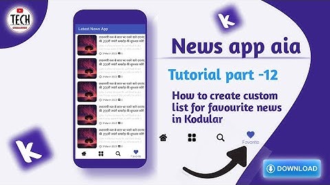 How to create custom list for favourite news item in Kodular | News app aia #kodular #developer