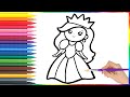 How to draw a princess for kids/Bolalar uchun Malika qanday chiziladi/Как нарисовать принцессу
