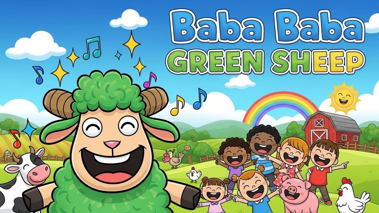 Baba Baba Green Sheep 🐑💚 | Fun Nursery Rhyme for Kids | Happy Tales ...