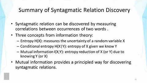 DATA MINING   3 Text Mining and Analytics   2 4 Syntagmatic Relation Discovery Mutual Information Pa