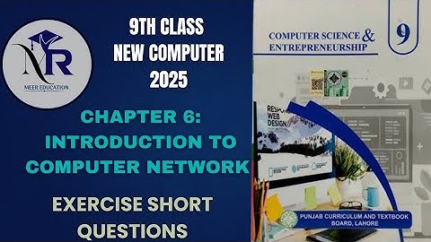 9th Class Computer New Book| Chapter 6 Exercise Short Questions 2025|