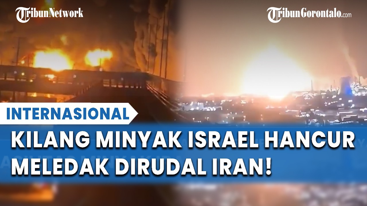 BALASAN TELAK! Kilang Minyak Haifa Hancur Digempur Rudal Iran, Api & Asap Membumbung