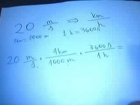 Pasar de metros por segundo a kilometros por hora 