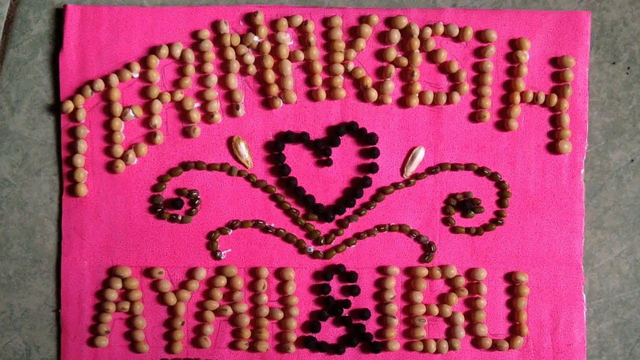 Kartu Ucapan Terima Kasih Dari Biji Bijian Dan Kardus Bekas Prakarya Biji Bijian Youtube