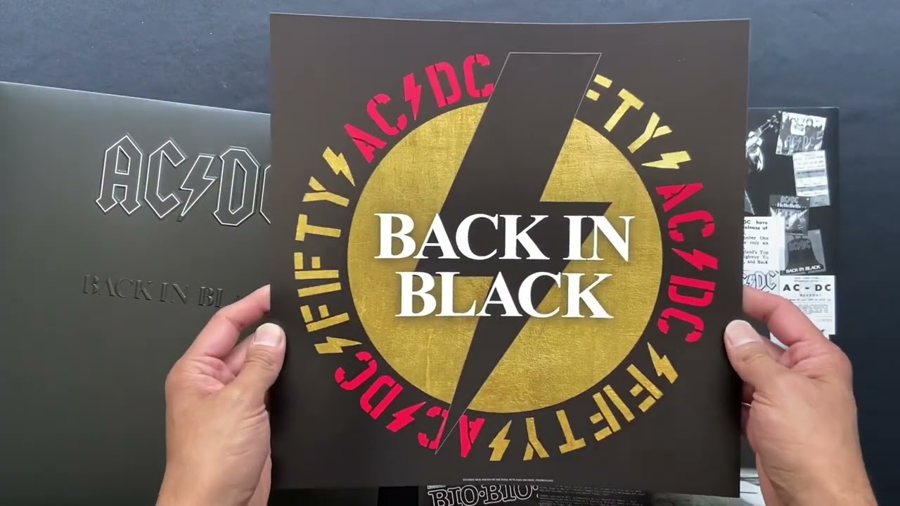 AC/DC - Back In Black (gold vinyl-50th Anniversary) UNBOXING - YouTube