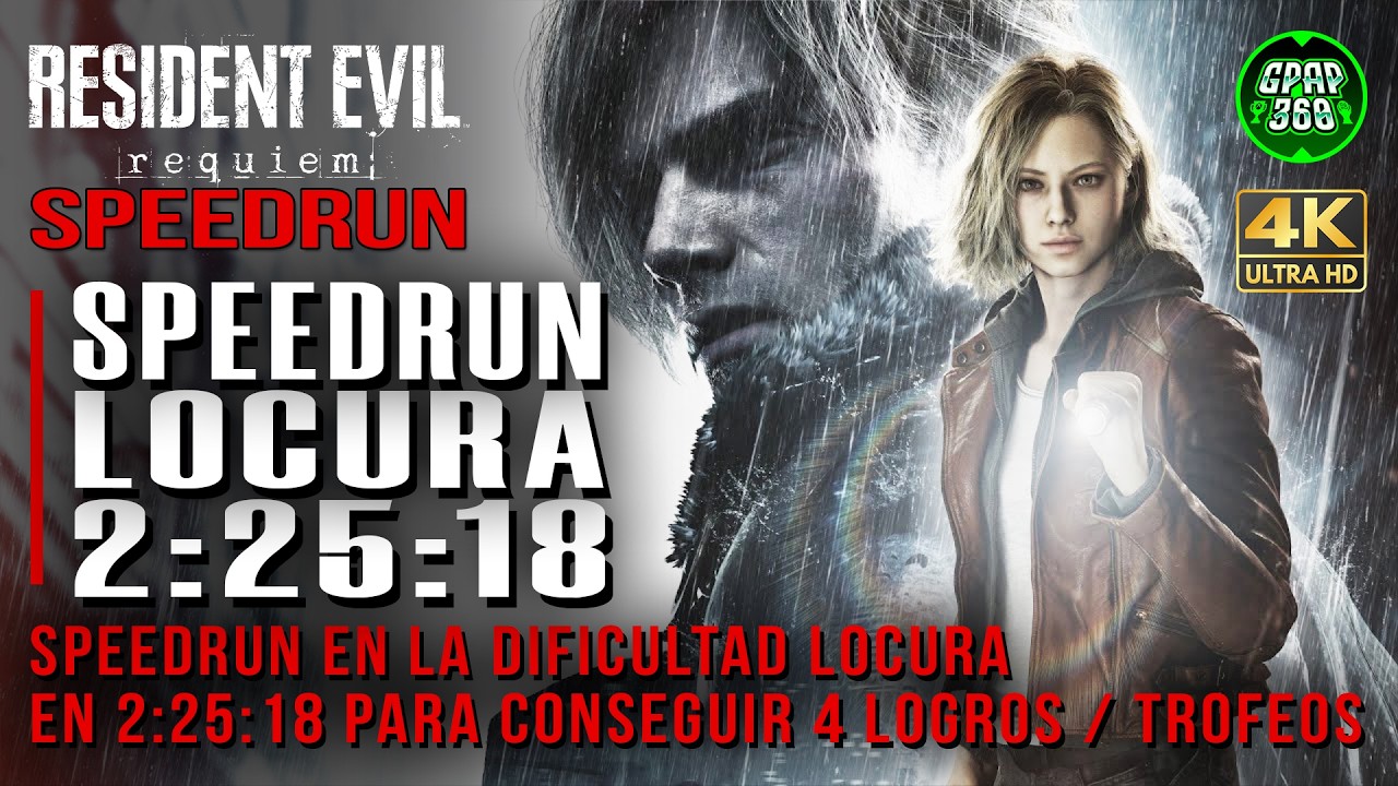 Resident Evil Requiem | SPEEDRUN EN LOCURA 2:25:18 para conseguir 4 Logros / Trofeos (Platino 1.288)