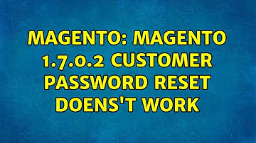 Magento: Magento 1.7.0.2 customer password reset doens