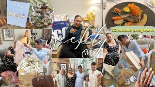 Weekly vlog 🧸 8 months pregnant, my baby shower, HUGE registry haul & birthday celebrations!