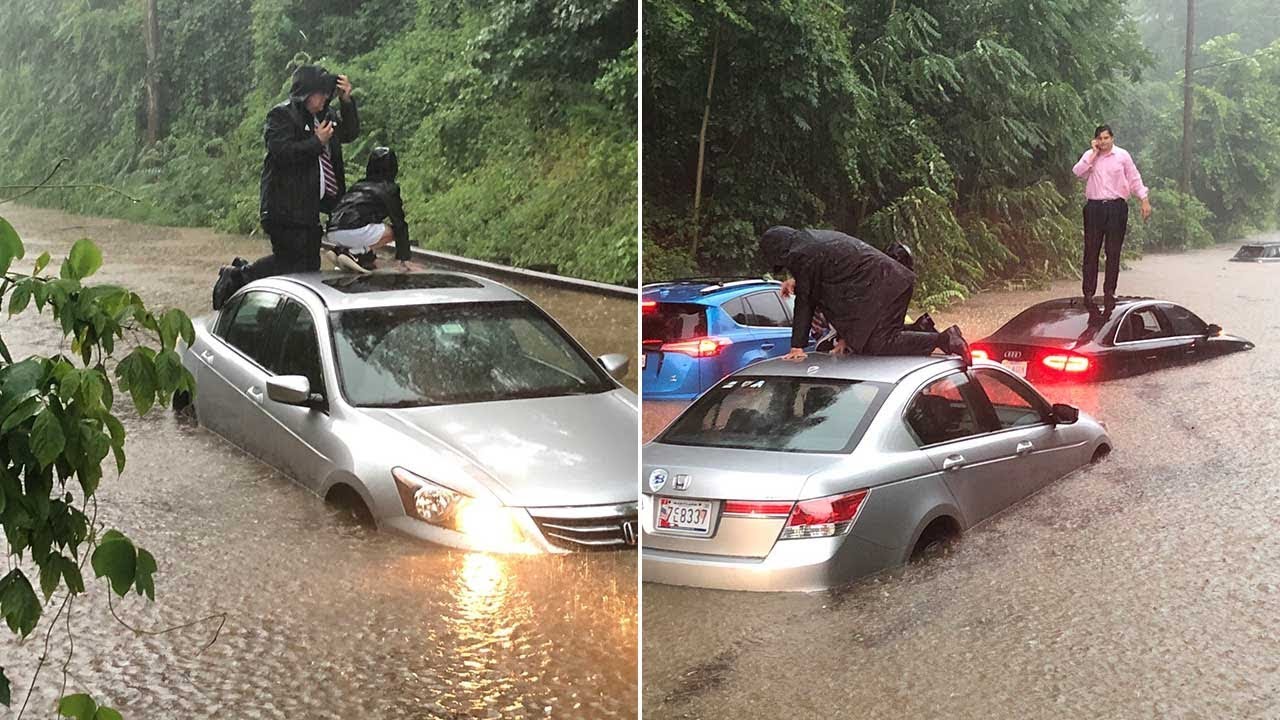 dc flooding images Flooding strands drivers during morning commute