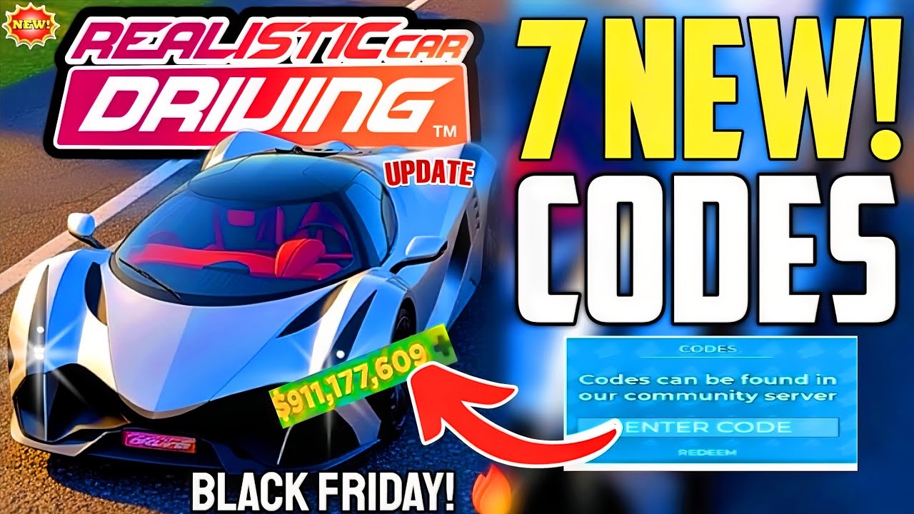 НОВОЕ💫ОБНОВЛЕНИЕ [Чёрная пятница!]✨[КОД]⚠️РЕАЛИСТИЧНОЕ ВОЖДЕНИЕ АВТОМОБИЛЯ 💥 КОДЫ ROBLOX 2025 - О...