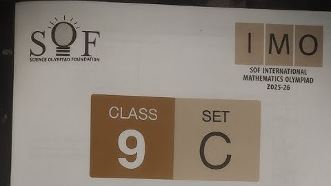 Maths olympiad (IMO) 2025-26 class 9th set-C 