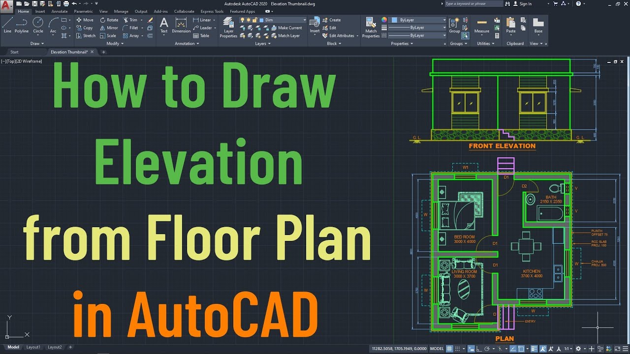 Autocad Floor Plan Tutorial For Beginners 1 Youtube