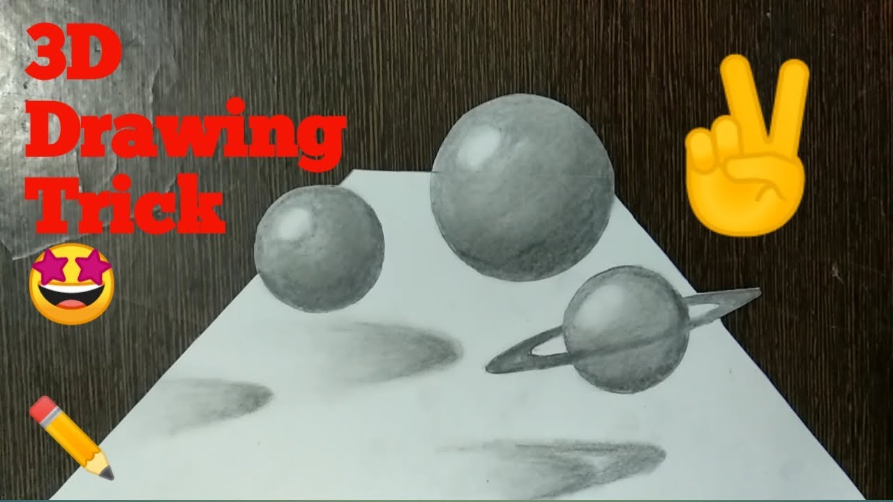 Easy 3D Drawing ️/How to draw a 3D solar system cool Drawing ...