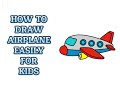 Menggambar Pesawat yang Simple | Step by Step How to Draw and Color Airplane easily (1)