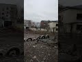 01.03.2022р. Смт. Бородянка після обстрілу російськими військами.