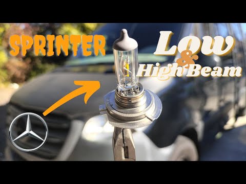 How to Change Mercedes Benz Sprinter Van Headlights Low Beam + High Beam 2019+ 907 Vs30