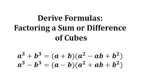 Derive Formulas: Factoring a Sum or Difference of Cubes (Long Division)