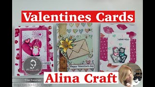 3 Valentines Cards Alina Craft Cardmaking