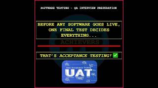 Final Step Before Launch: Acceptance Testing 🔥| QA Interview Preparation | Software Testing #shorts