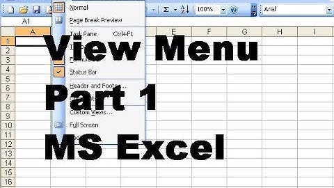 9 - How to Use The View Menu In Ms Excel 2003 - in Urdu/Hindi - Part 1- Lunar Computer College