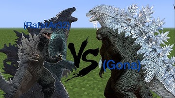 FROST GODZILLA vs GODZILLA (RAFATAR32) vs GODZILLA (GONA) vs GODZILLA 2002: MCPE Mob Battles!
