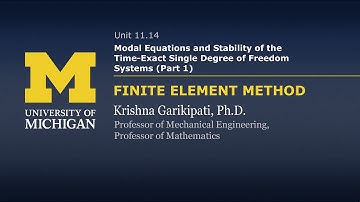 11.14. Modal Equations and Stability of the Time Exact Single Degree of Freedom Systems (Part 1)