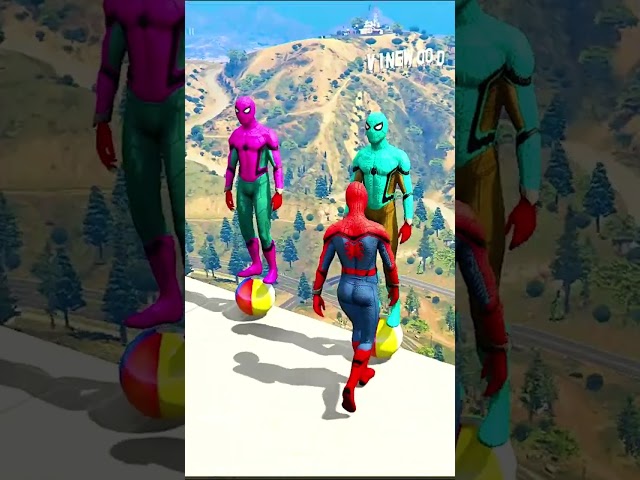 GTA 5 Epic Water Ragdolls | Spider-Man Jumps / Fails ep.106 #shorts class=