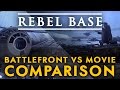 Star wars battlefront rebel base  game vs movie side by side comparison