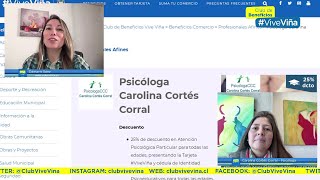 Club de Beneficios ViveViña reactivando el comercio  en Viña del Mar, Carolina Cortés Psicóloga