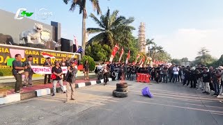 AKSI WARTAWAN DI POLDA BANTEN TUNTUT ADILI PELAKU KEKERASAN