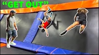 BREAKING ALL THE RULES AT THE TRAMPOLINE PARK!