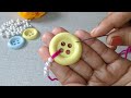 Hand Embroidery Flower design tutorial. Amazing &amp; Easy Hand Embroidery Button Flower design idea