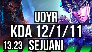 UDYR vs SEJU (JNG) | 12/1/11, 2.1M mastery, Rank 8 Udyr, 700+ games | BR Grandmaster | 13.23