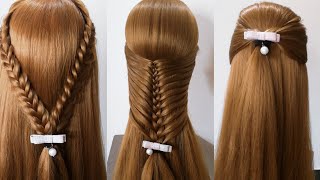 Quick and easy to make hairstyle👌\/hairstyle tutorials\/brade hairstyle💇‍♀️💇‍♀️