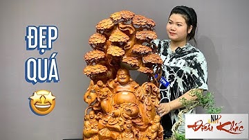 #phật Di Lặc ngũ phúc ngồi tùng | Điêu khắc tượng gỗ nguyễn hồng