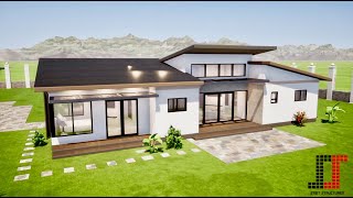 Proposed 3# bedrooms house with Skillion roof.