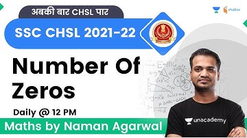 Number Of Zeros | SSC CHSL 2022 | Maths by Naman Agarwal | Wifistudy Studios