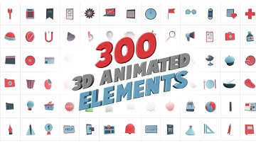 3D Animated Elements Library (After Effects Template)
