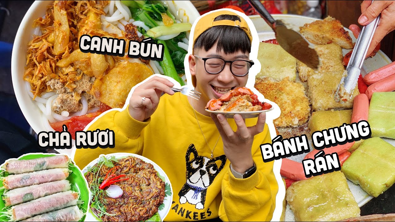 bánh căn hà nội 2022 Update Mùa đông Hà Nội ăn bánh chưng rán thật ngon, lần đầu Ninh ăn CHẢ RƯƠI // FOOD TOUR PHỐ THANH HÀ