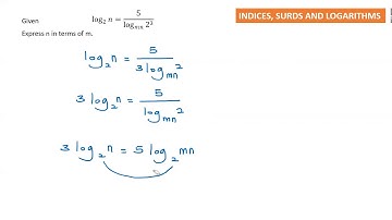 INDICES, SURDS AND LOGARITHMS (LOG QUESTION)