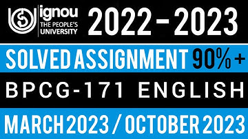BPCG-171 SOLVED ASSIGNMENT 2022-23 | BPCG-171 SOLVED ASSIGNMENT 2022-23 IN ENGLISH | BPCG-171
