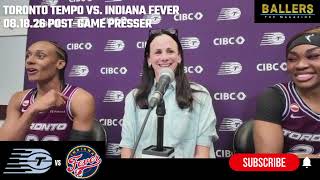 Brittney Sykes, Aneesah Morrow, Sandy Brondello: Toronto Tempo Postgame vs. Indiana Fever 08.18.26