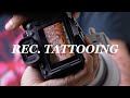 Rec tattooing red pattern and snake skeleton oozytattoo