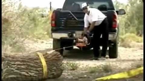 Lewis Winch uses Snatch Block to skid Heavy Log around a corner.