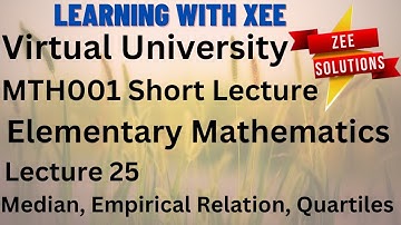 MTH001 Elementary Mathematics Short Lecture of Lecture 25 Virtual University of Pakistan