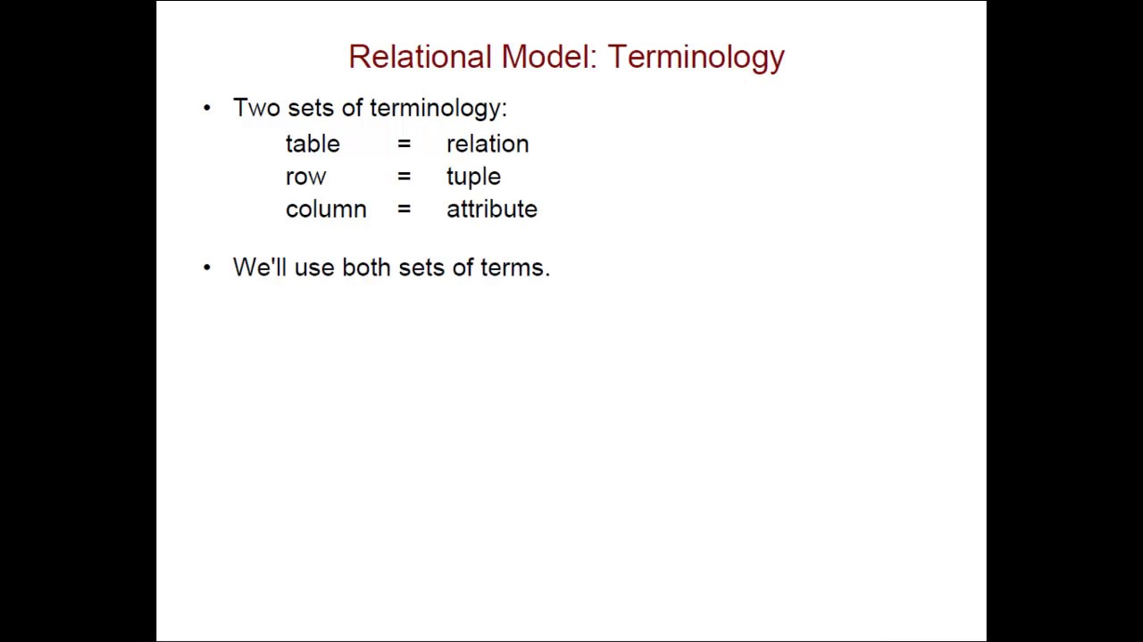 The Relational Model