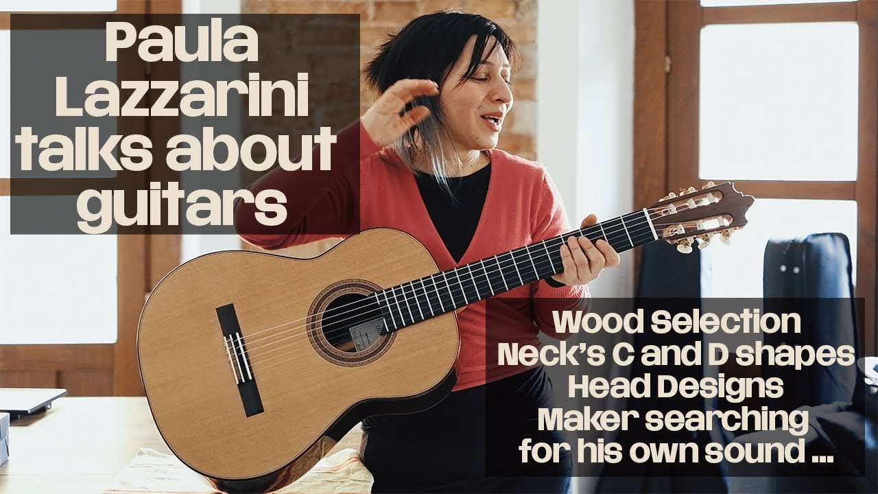 Lazzarini talks about guitars. Woods selection, Neck's C and D shapes,  Head design, Maker's sound..