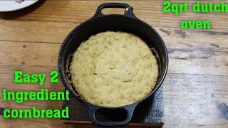 Easy cornbread | 2 ingredient | cornbread | mini Dutch oven | #castironwednesday