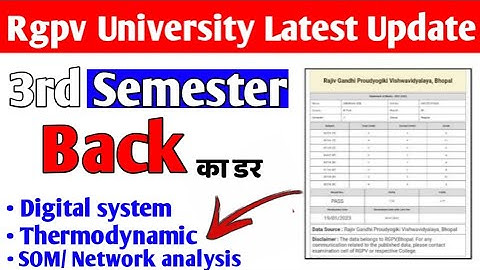 Rgpv 3Rd sem result me back ka dar 🥺( In digital system/Thermodynamic/SOM/Network analysis)