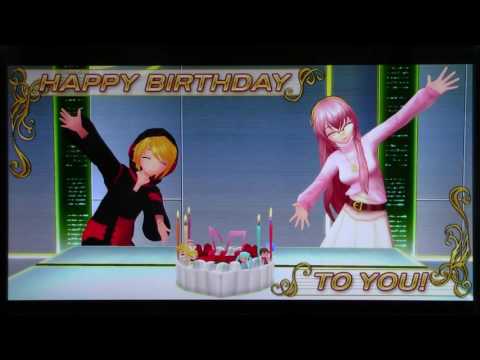 Видео: Hatsune Miku Project Diva F 2nd PS3: Вокалоиды поздравляют с днём рождения!